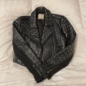 Pins and Needles Faux Studded Moto jacket XS